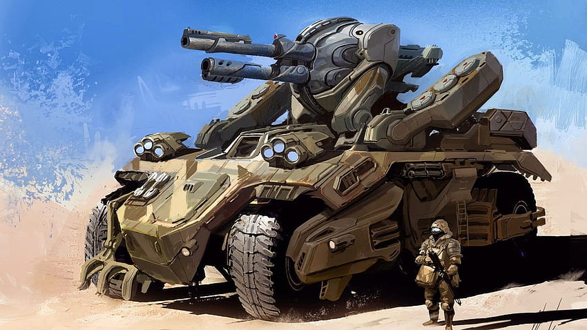 Black and brown military tank digital , futuristic, vehicle, tank HD wallpaper