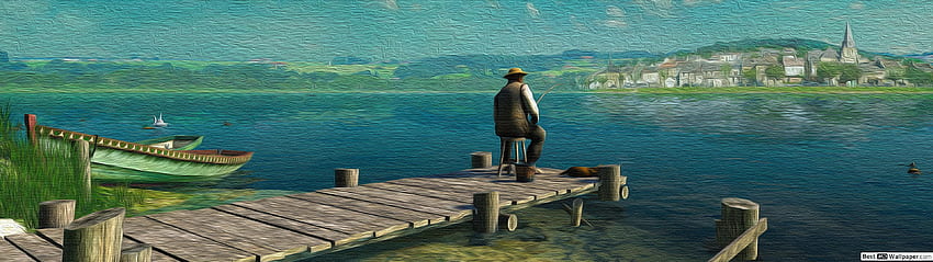 Gone Fishing - Canvas HD wallpaper