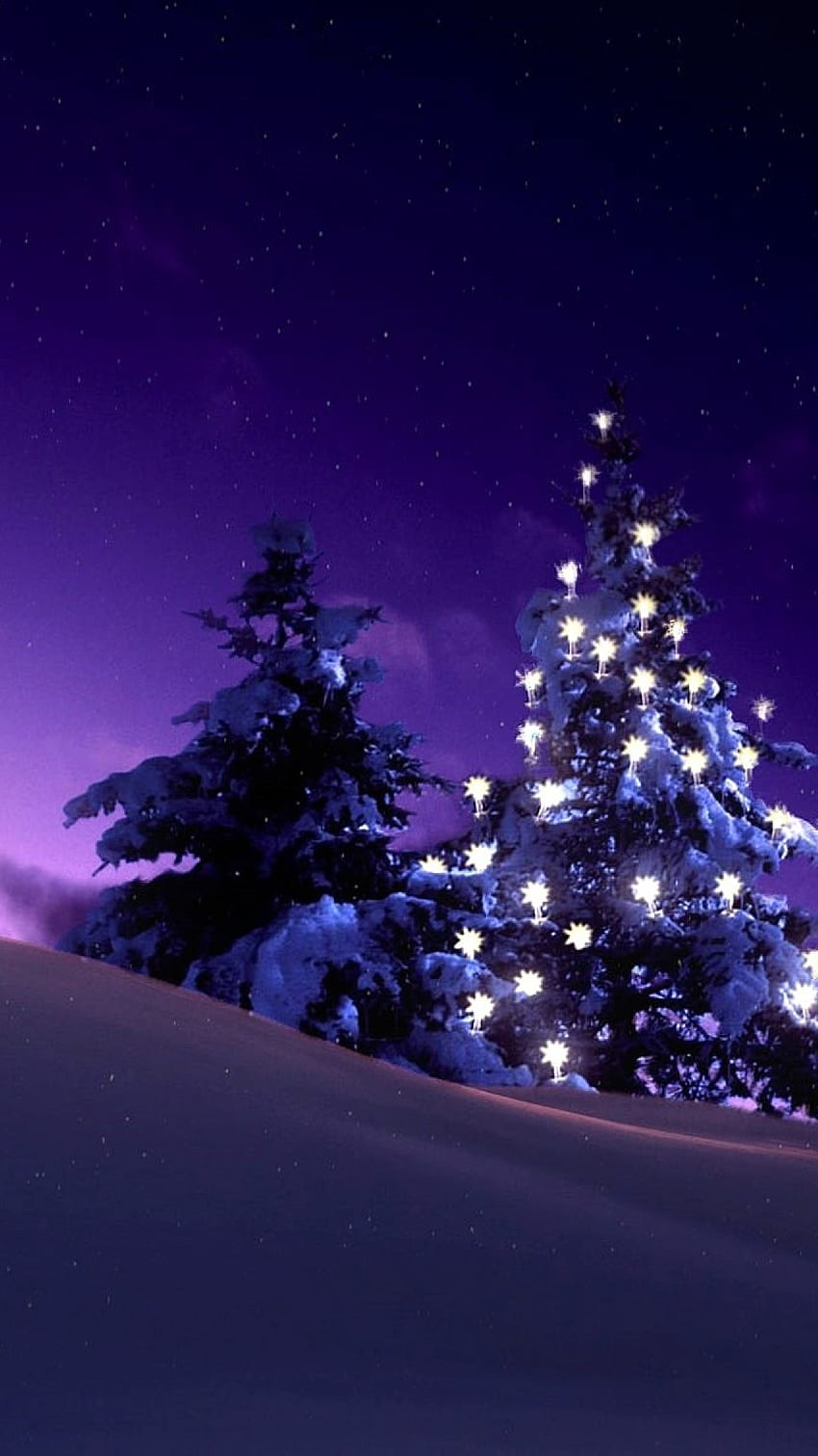Christmas Lighted Tree Outside Winter Cabin iPhone 7, 6s, 6 Plus dan Pixel XL , One Plus 3, 3t, 5 , Liburan , , dan Latar Belakang, 1080x1920 Natal wallpaper ponsel HD