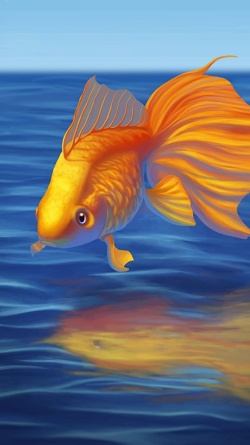 Goldfish, Fish, Art, Water Iphone 8 7 6s 6 For Parallax Background HD phone  wallpaper | Pxfuel