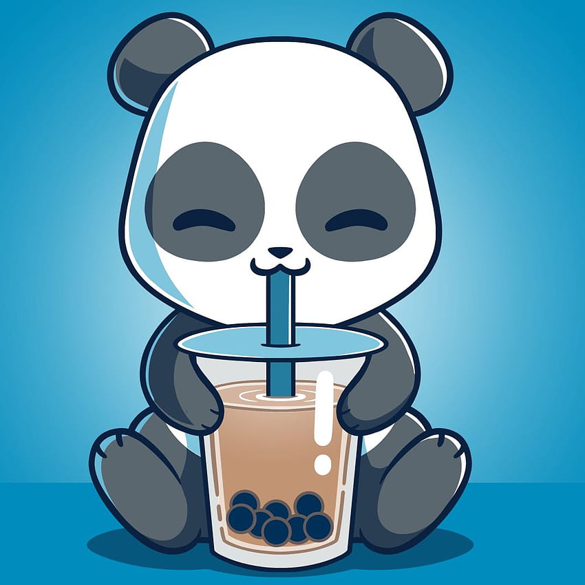 Boba Panda. Camisas engraçadas, fofas e nerds, Panda Azul Papel de parede de celular HD