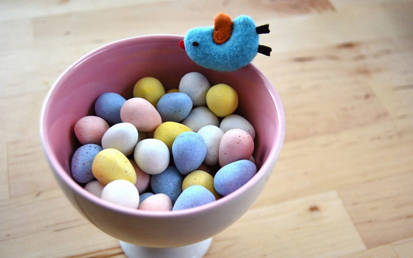 Frohe Ostern, Ostern, Schüssel, Essen, Süßigkeiten HD-Hintergrundbild