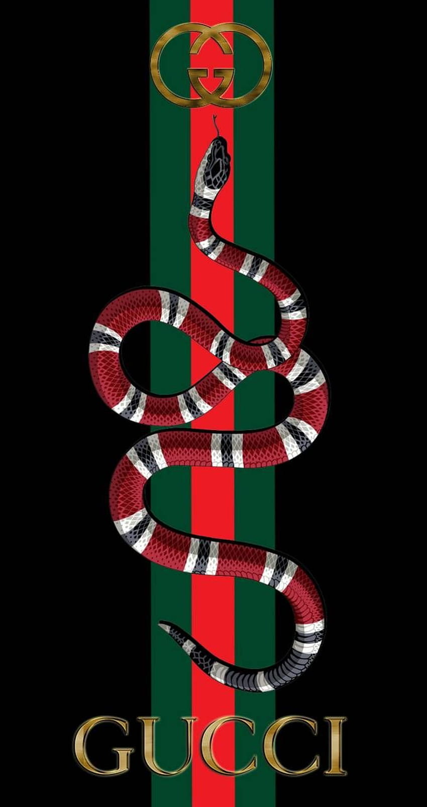 Змия, рисунка на лого на Gucci, розова змия HD тапет за телефон