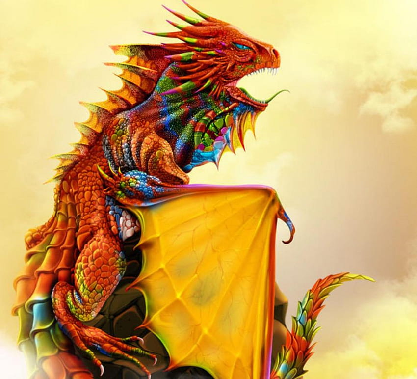 Rainbow Dragon HD wallpaper | Pxfuel