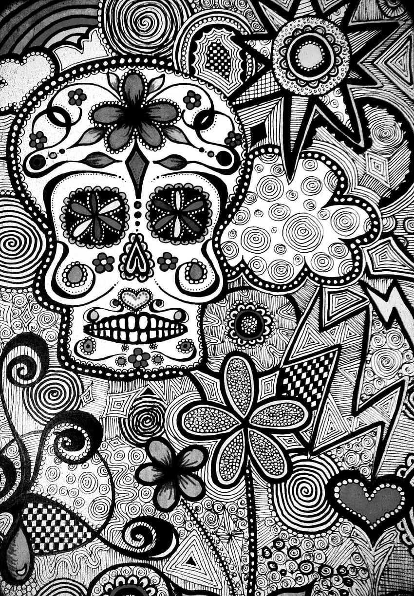 Sugar Skull for iPhone, Skeleton Pattern HD phone wallpaper