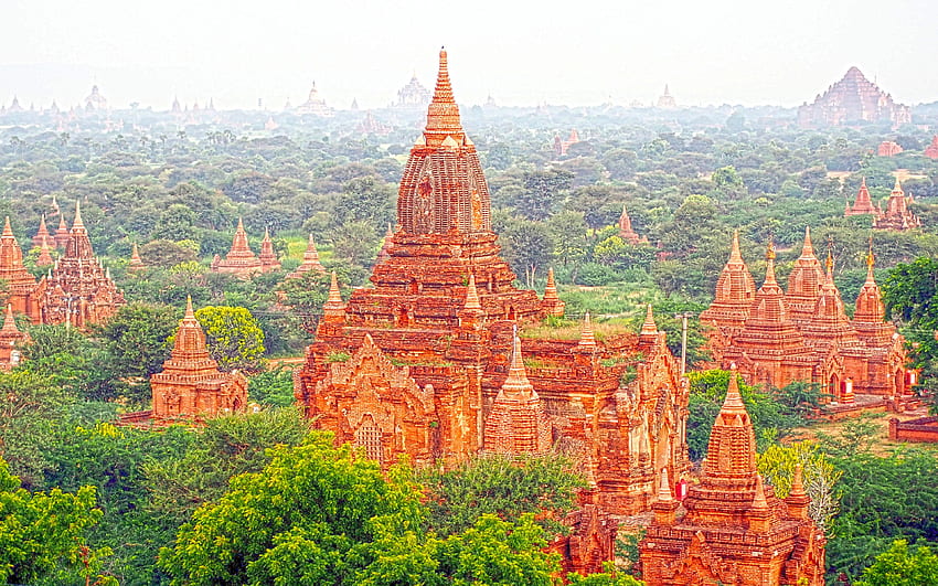 Bagan, , temples, ancient city, Burma HD wallpaper