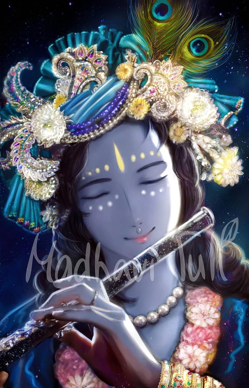 Archivo Shri Krishna Radha Krishna Flauta Tocar alto, hindú fondo de pantalla del teléfono