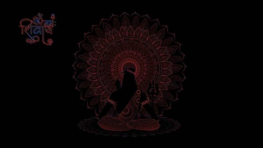 Lord Shiva , AMOLED, nero, illustrazione, nero scuro, Lord Shiva Black Sfondo HD