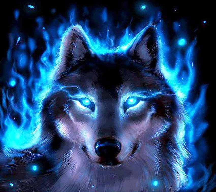 Neon Wolf , Neon Blue Wolf HD wallpaper