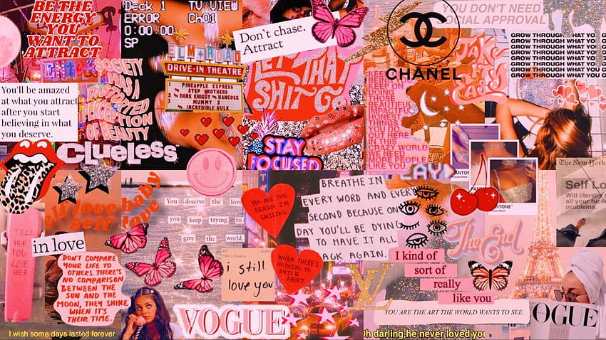 Collage Computer - , Collage Computer Background on Bat, Pink Collage Laptop HD wallpaper