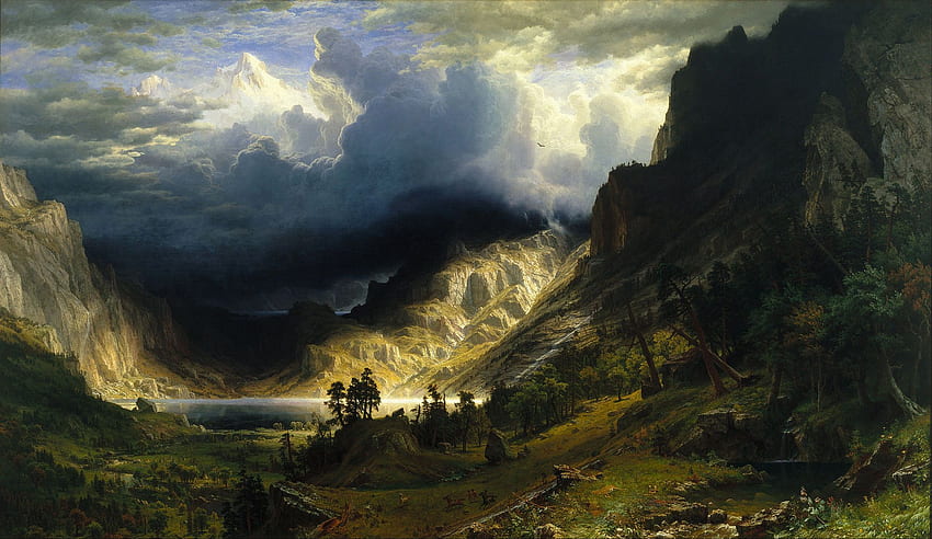 A Storm in the Rocky Mountains, Mt. Rosalie: Albert Bierstadt, 1866 [] : HD wallpaper