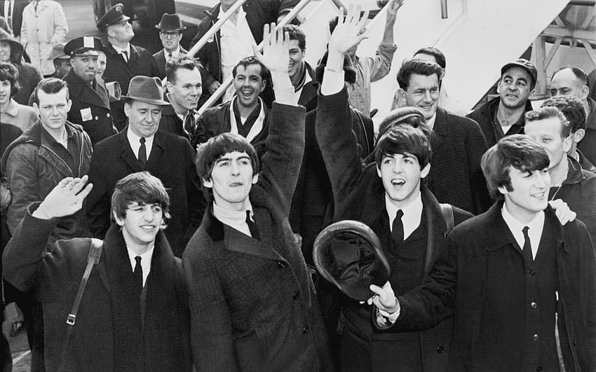 The Beatles, John Lennon, Ringo Starr, Paul McCartney, George Harrison, Monokrom / ve Mobil Arka Plan HD duvar kağıdı