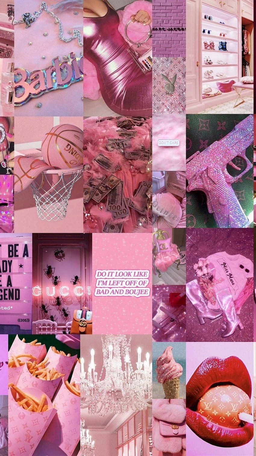 Baddie Pink, Collage Wall, pink HD phone wallpaper | Pxfuel