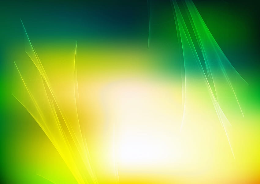 抽象的な緑黄色と白のフラクタル、クールな緑と黄色 高画質の壁紙