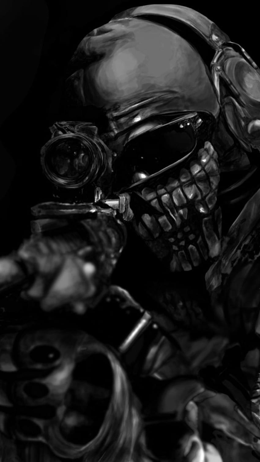 Ilustraciones, oscuro, soldado, Call of Duty: Ghosts, Black Military fondo de pantalla del teléfono