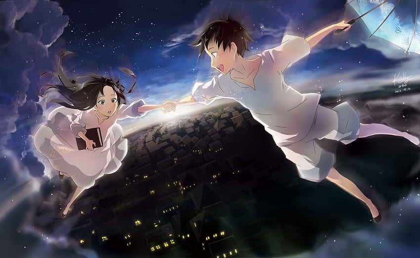 book city clouds nico nico singer original rahwia sky, Anime Fly HD wallpaper