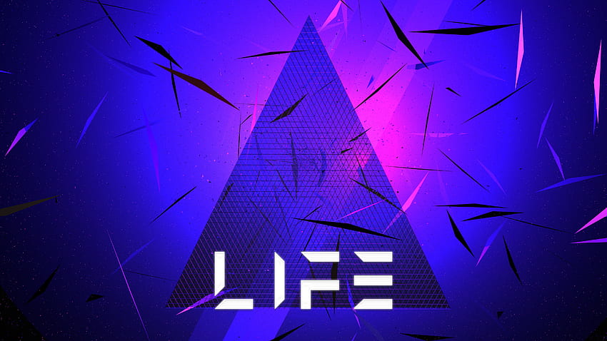 Life, Triangle, Neon, , Abstract,. HD wallpaper