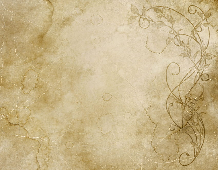 Excellent faded and worn floral design on old paper or parchment texture.. Old paper background, Paper background, Vintage paper textures HD wallpaper