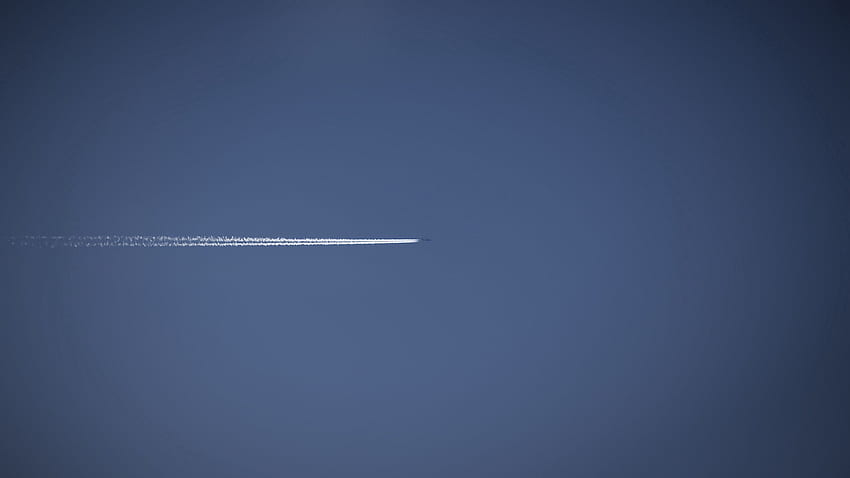 Niebo, minimalizm, wysokość, samolot, samolot, linia, tor, ślad, cecha Tapeta HD