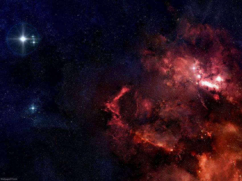 Espacio rojo, galaxia azul roja fondo de pantalla
