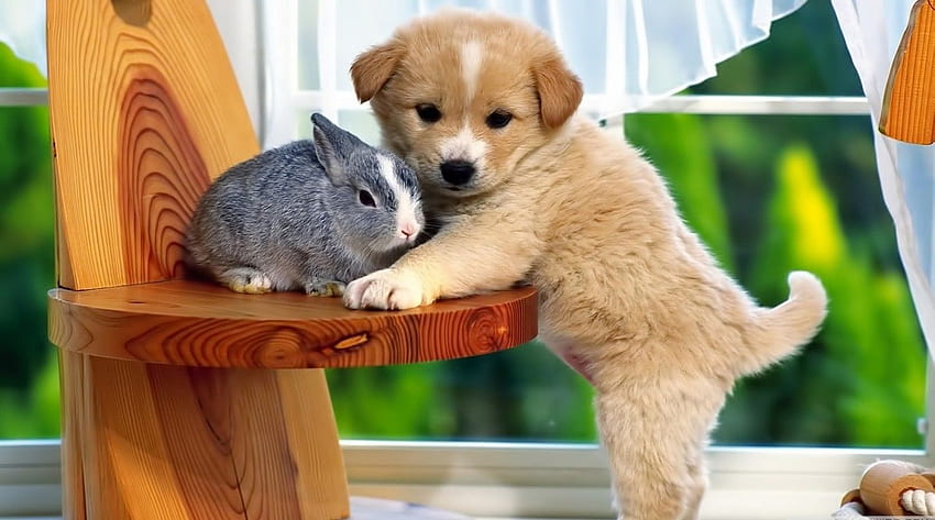 Best Friends Puppy And Rabbit Animals [] for your , Mobile & Tablet. Explore Best Friends . Cute Best Friend , Best Friends HD wallpaper