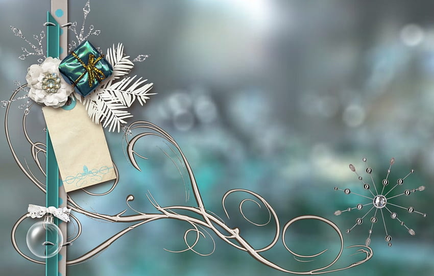 Christmas background, Green, decoration, snowflake, pretty, Christmas, cristal, cool, wall HD wallpaper