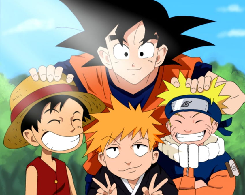Goku Naruto Luffy Ichigo, Naruto Dragon Ball Z fondo de pantalla