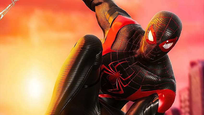 Wallpaper black and red, suit, spider-man, video game desktop wallpaper, hd  image, picture, background, dade03