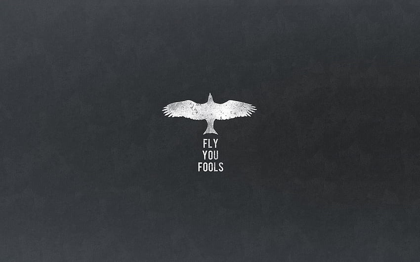 Schwarzer Hintergrund mit Fly You Fools Textüberlagerung, Zitat, Der Herr, Herr der Ringe Minimalist HD-Hintergrundbild