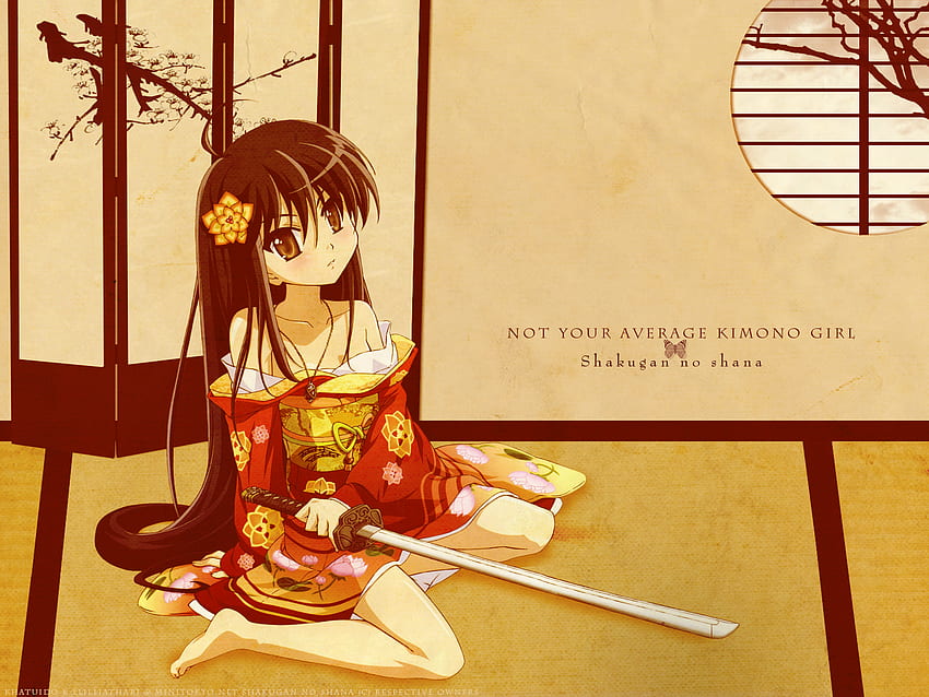 shana dalam kimono, kimono merah, imut, gadis pedang, shana Wallpaper HD