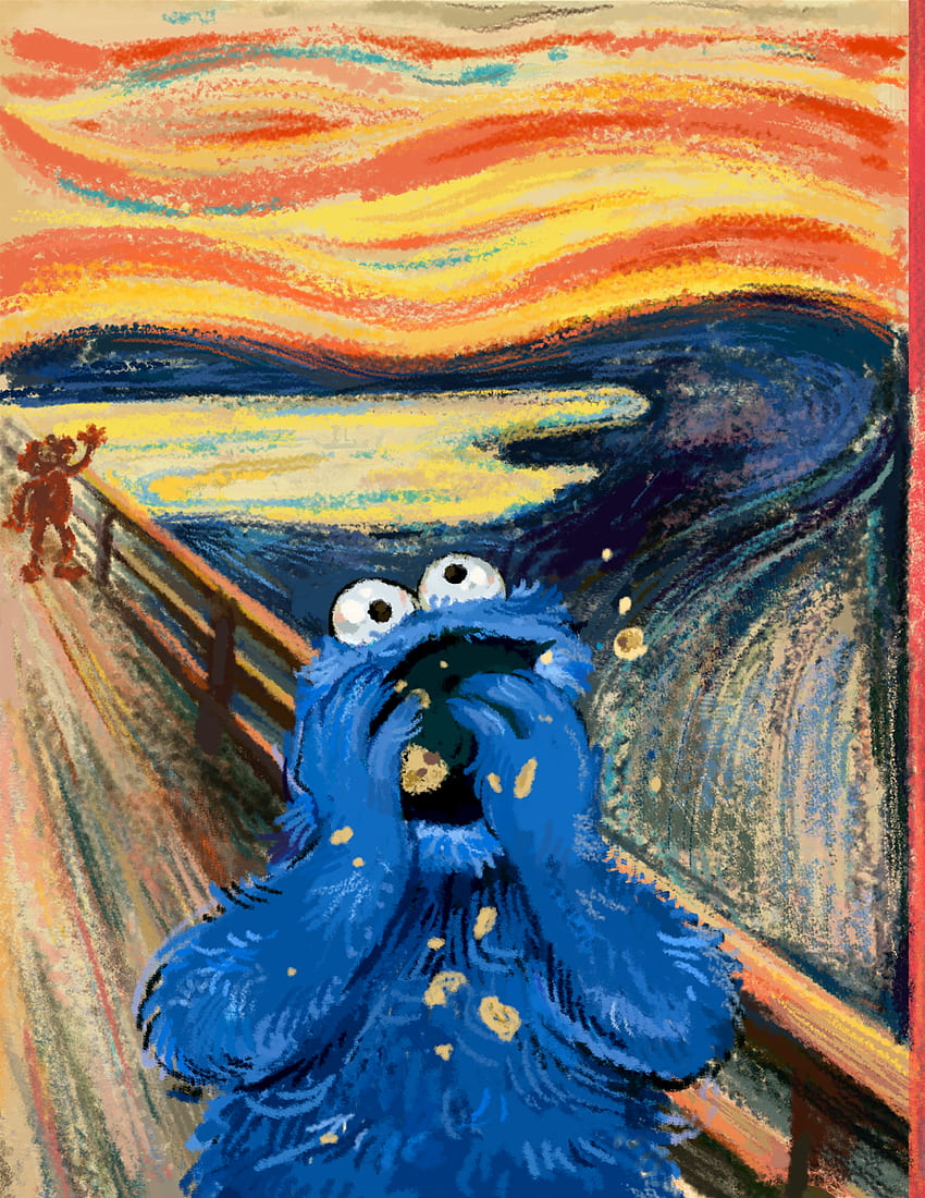Cookiemonster à la Edvard Munch. Arte engraçada, Paródia de arte, Arte, Munch Scream Papel de parede de celular HD