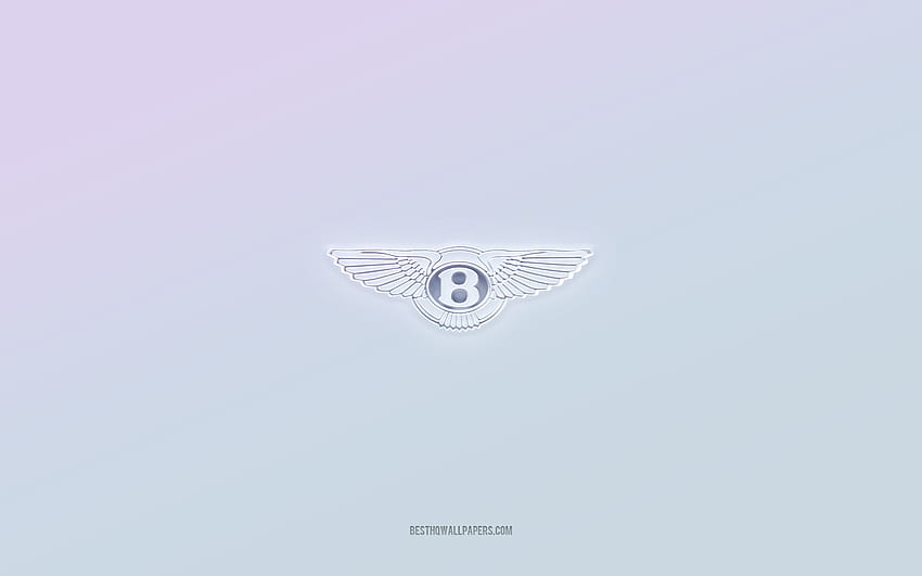Bentley logo, cut out 3d text, white background, Bentley 3d logo, Bentley emblem, Bentley, embossed logo, Bentley 3d emblem HD wallpaper