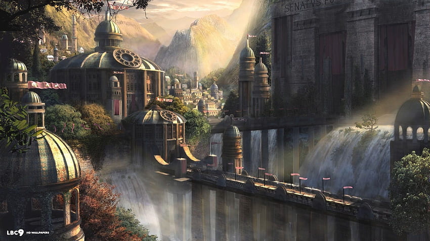 castles and fantasy background. Fantastic Settings HD wallpaper