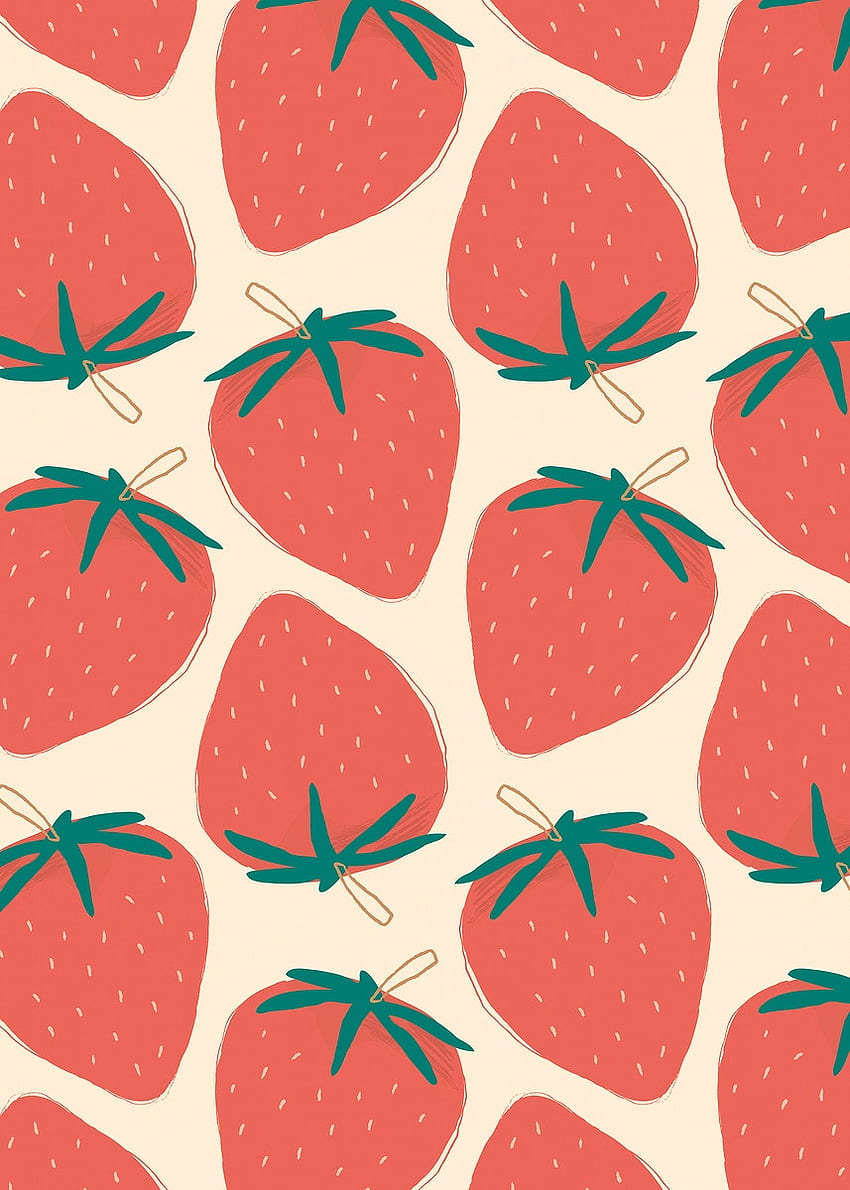 Seamless strawberry pattern vector background, Cute Strawberry HD phone wallpaper