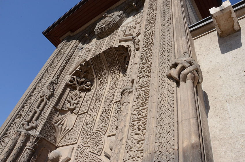anatolian seljuk empire, architect, fine minaret madrasa, ince minareli medrese, islamicarts, konya, madrasa, oldschool . Cool HD wallpaper