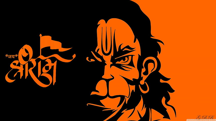 Jai Shree Ram Hanuman Latar Belakang Ultra untuk Wallpaper HD