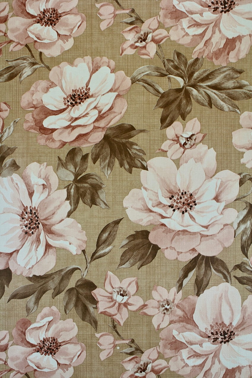 Retro Brown Floral, 70'S Flower HD phone wallpaper