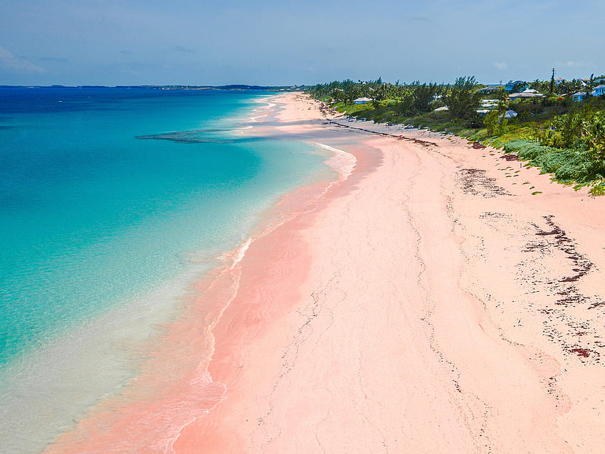 จะหาหาดทรายสีชมพูได้ที่ไหน (และสีดำและสีเขียว) Condé Nast Traveller หาดทรายสีชมพู วอลล์เปเปอร์ HD
