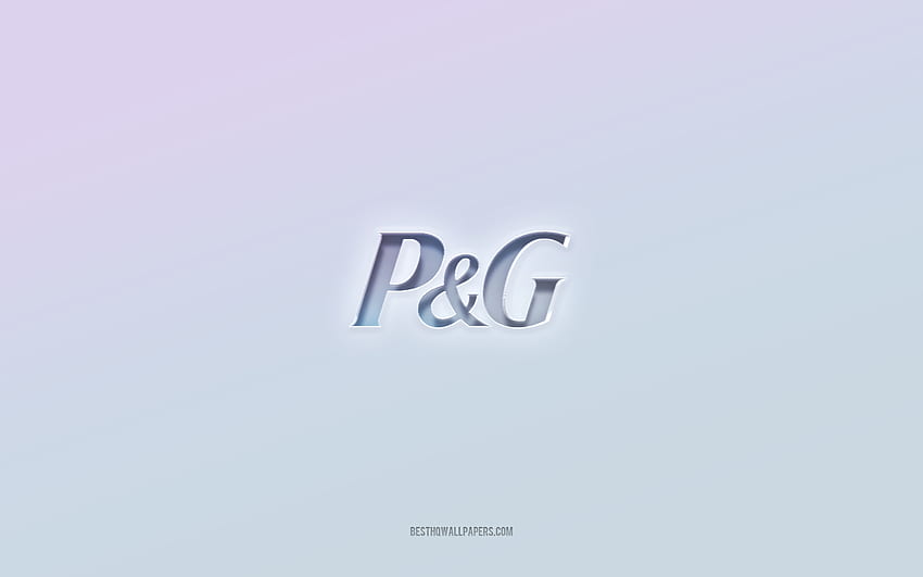 Лого на Procter and Gamble, изрязан 3d текст, бял фон, лого на Procter and Gamble 3d, емблема на Procter and Gamble, Procter and Gamble, релефно лого, емблема на Procter and Gamble 3d HD тапет