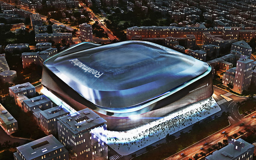 Stadio Santiago Bernabeu, progetto di un nuovo stadio, Madrid, Spagna, nuovo Santiago Bernabeu, progetto 3D, modello, calcio, La Liga, Real Madrid Stadium per con risoluzione . Alta qualità Sfondo HD
