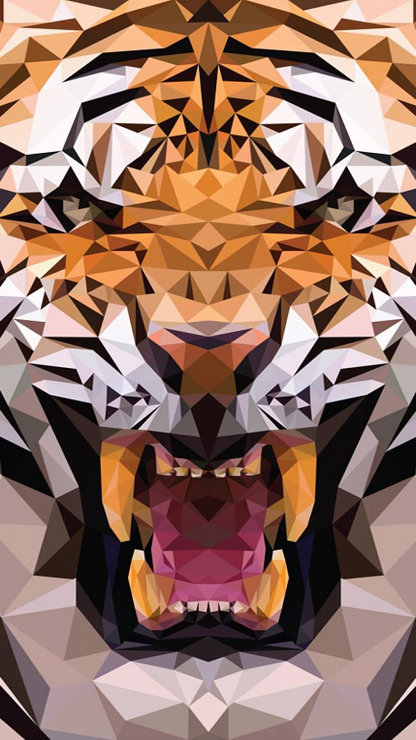 iOS8 Animals Tiger Polygon Pattern Drawn iPhone 8, Geometric Tiger wallpaper ponsel HD