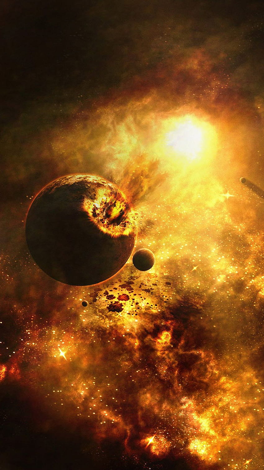 Exploding Planet Space Universe Android, Planet Explosion HD phone wallpaper