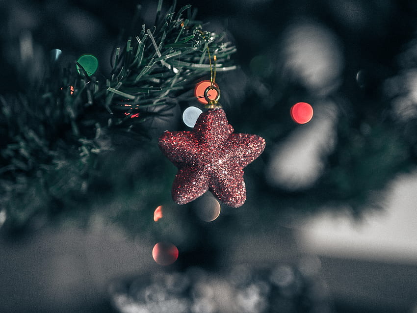 feriados, brilho, brilho, brinquedo da árvore de natal, estrela papel de parede HD