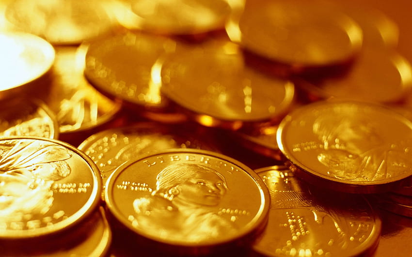Gold Coins, Dollar Coins HD wallpaper