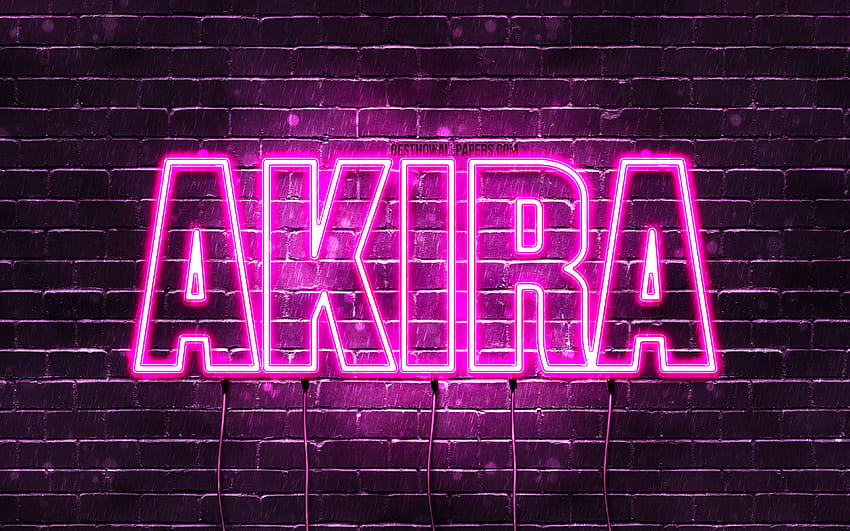 Happy Birtay Akira, , pink neon lights, Akira name, creative, Akira Happy Birtay, Akira Birtay, popular japanese female names, with Akira name, Akira HD wallpaper