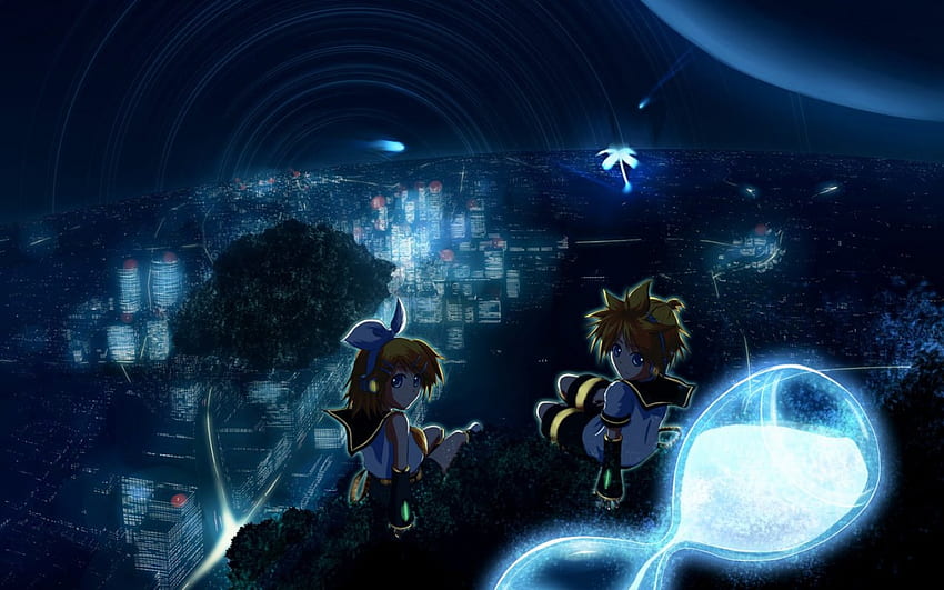 Rin und Len Kagamine Nightscape, Rin Kagamine, Len, Rin, Vocaloid, Len Kagamine HD-Hintergrundbild
