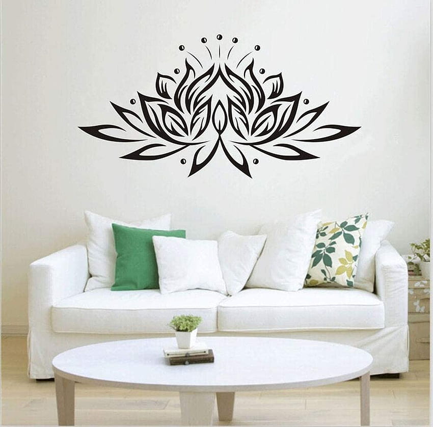 UUTAG Blooming Lotus Flower Hindu Buddha Indian Lotus Yoga Mandala Tribal Wall Decals Wall Stickers Peel and Stick Removable Wall Stickers Home Art Decor Mural : Home & Kitchen HD wallpaper