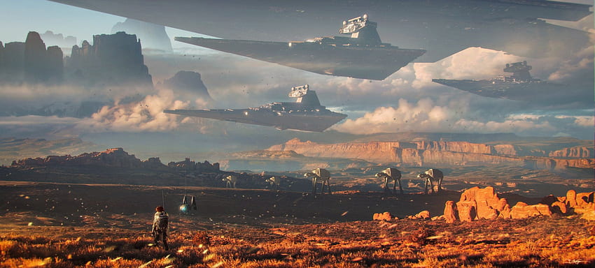 paisaje de star wars, cielo, nube, ecorregión, horizonte, atmósfera fondo de pantalla
