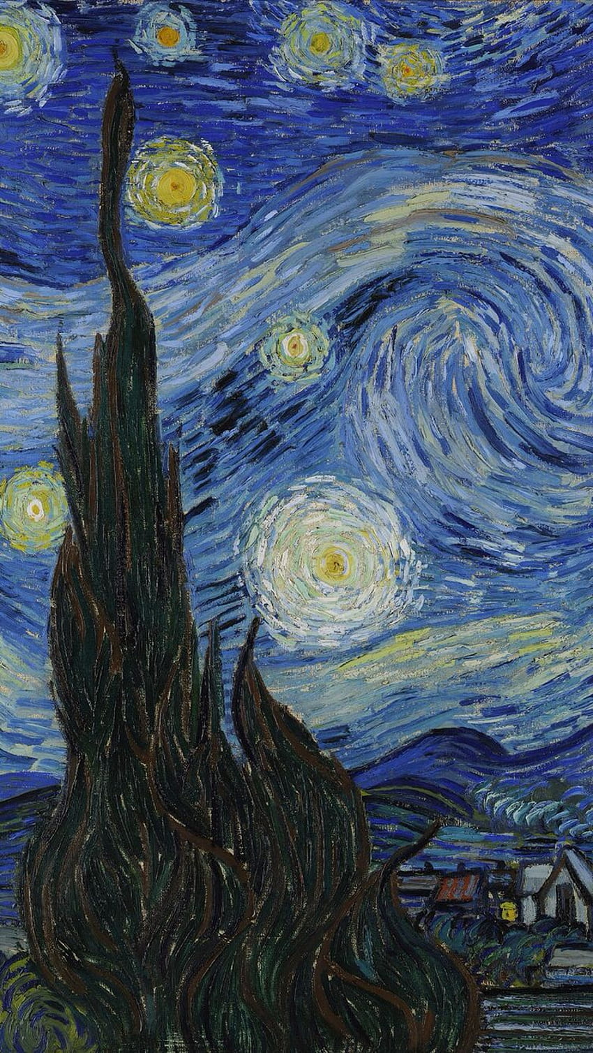 วาด • - Starry Night Van Gogh iPhone วอลล์เปเปอร์โทรศัพท์ HD