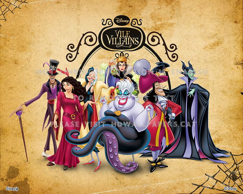 Disney Villains Captain Hook Ursula Cartoon - Disney Halloween Facebook Covers HD wallpaper